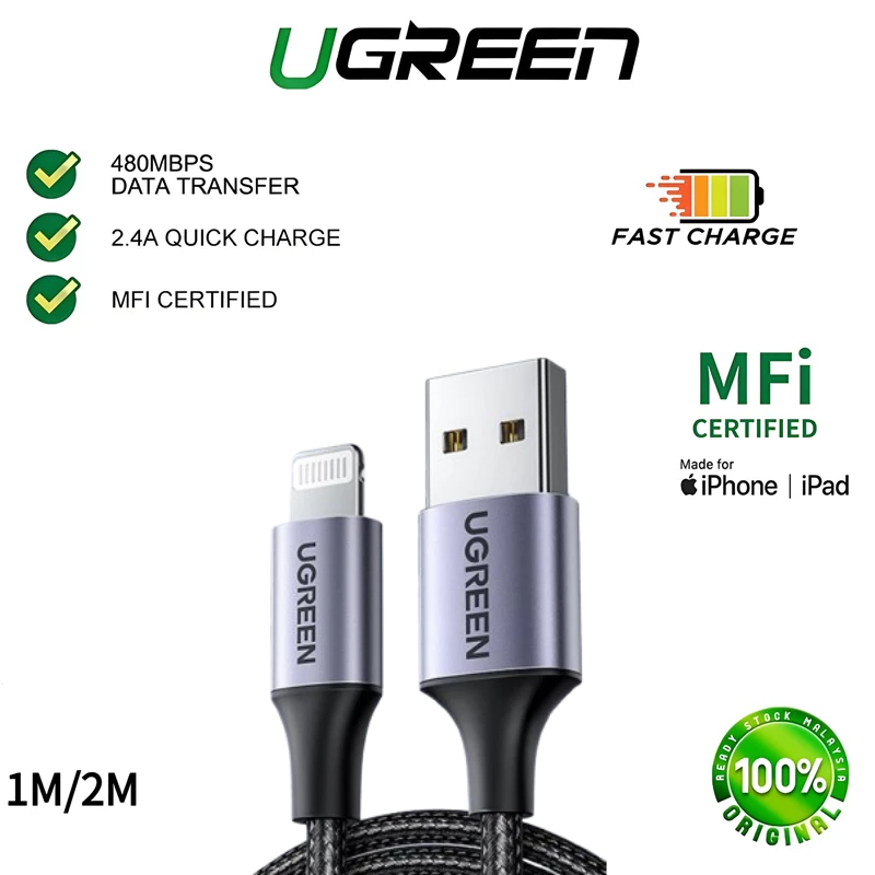 UGREEN US199 MFi 2.4A Lightning Cable