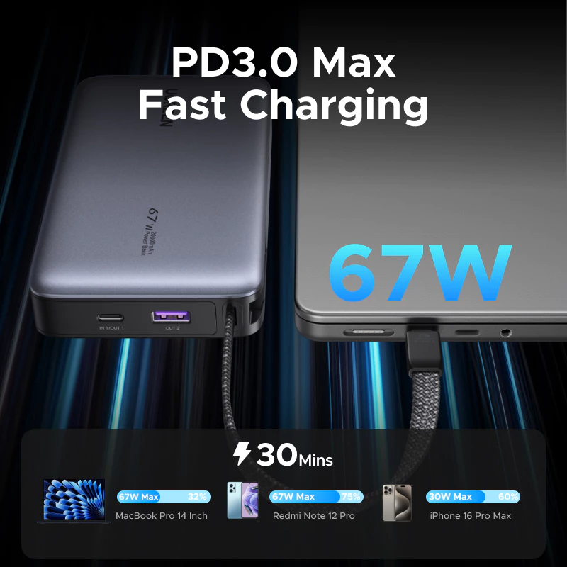 PD 3.0 67W fast charging