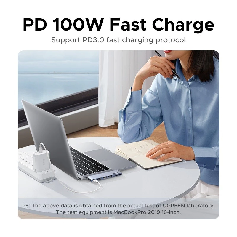 UGREEN hub PD 100W charging example