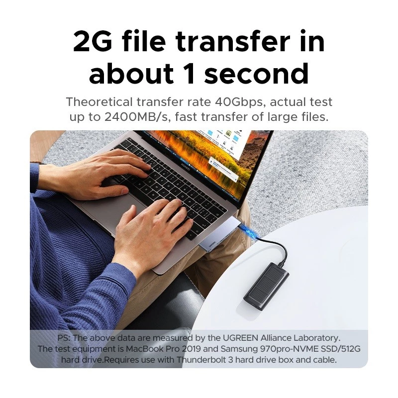 Thunderbolt 3 external SSD transfer example