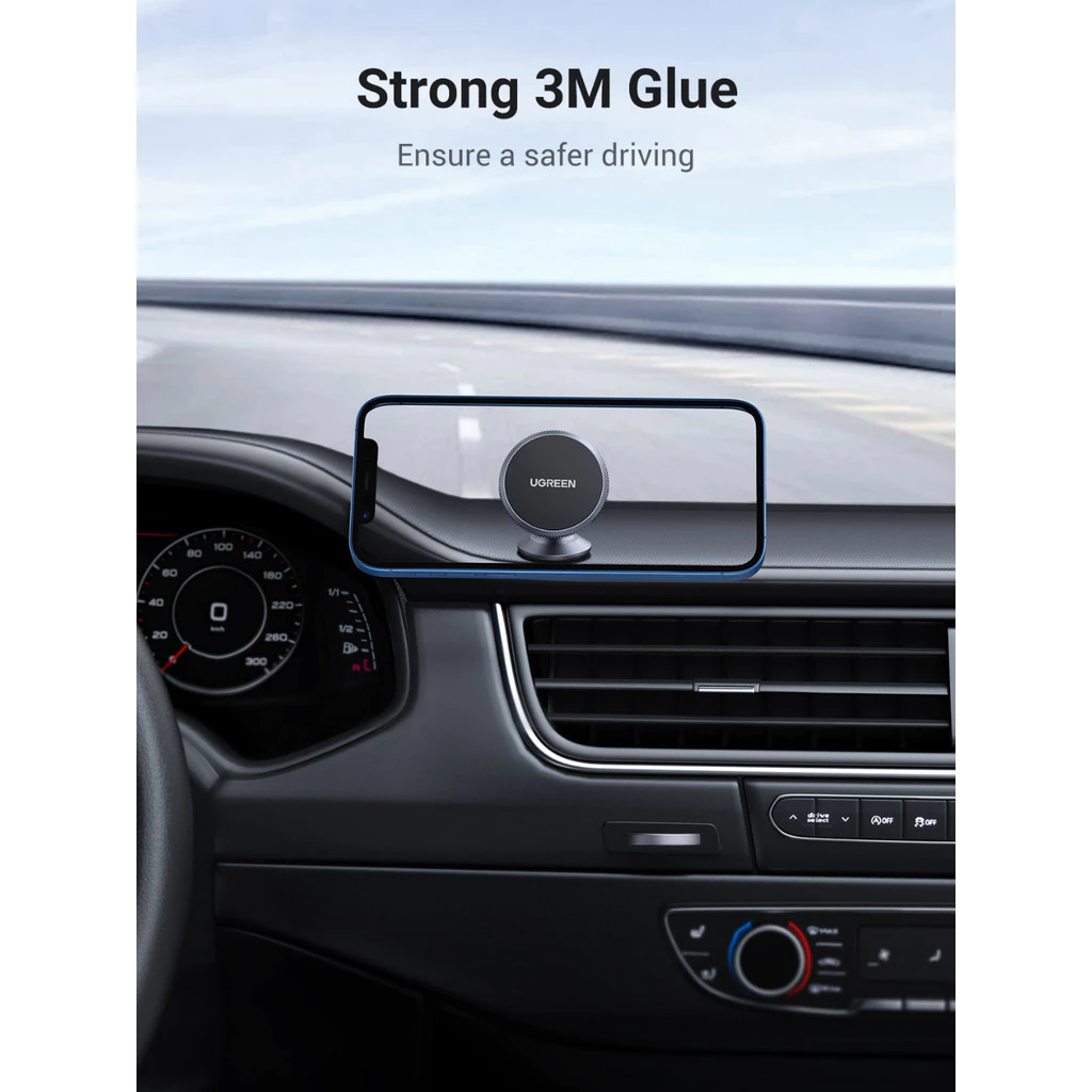 UGREEN magnetic phone holder installed on dashboard